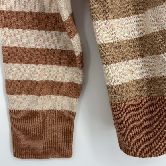 Smartwool Edgewood Boyfriend Striped Crewneck Sweater Almond Women’s Size Medium - Picture 2 of 10